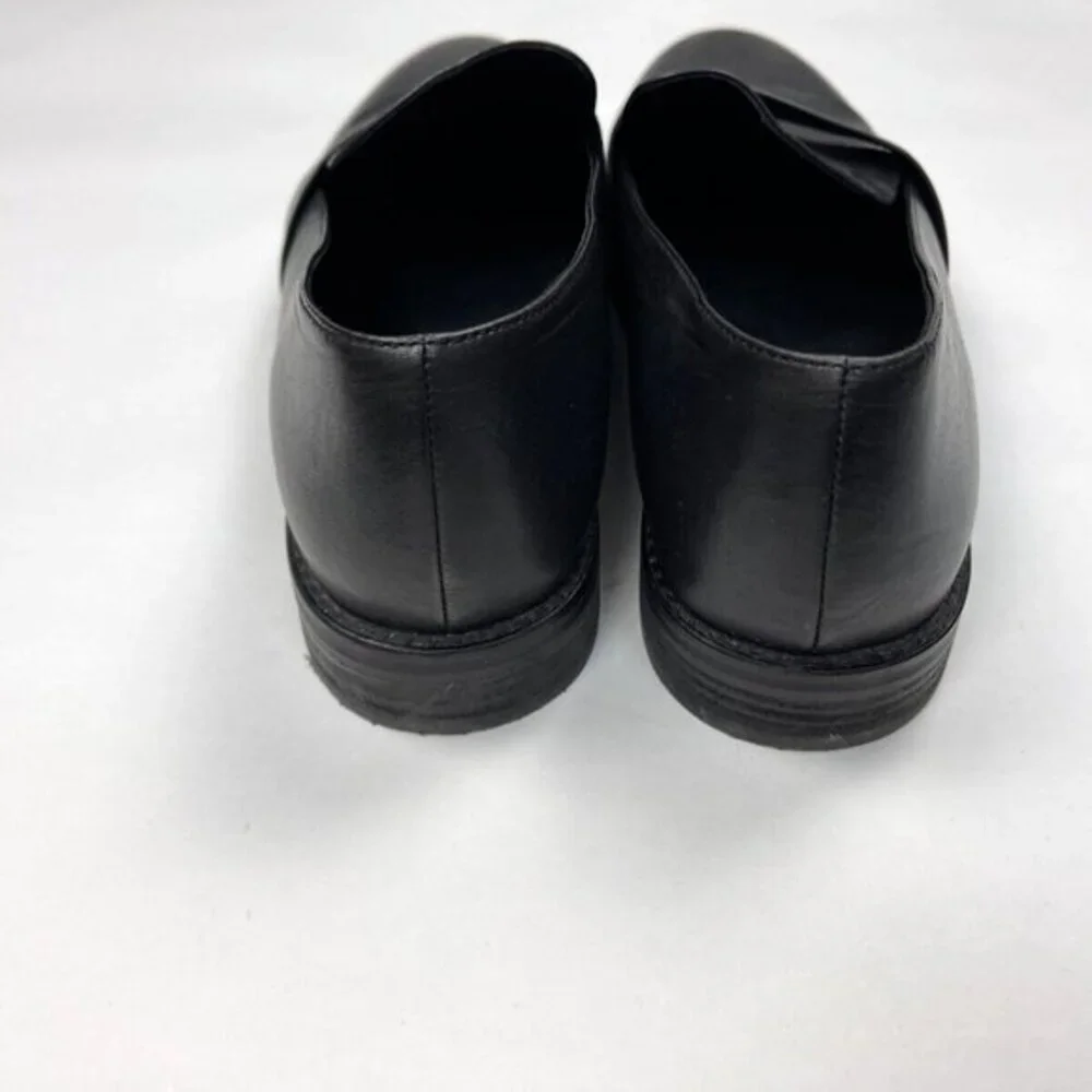 Eileen Fisher Hayes Smooth Leather Loafer Women 9 EUC Slip on 1'' Platform Black